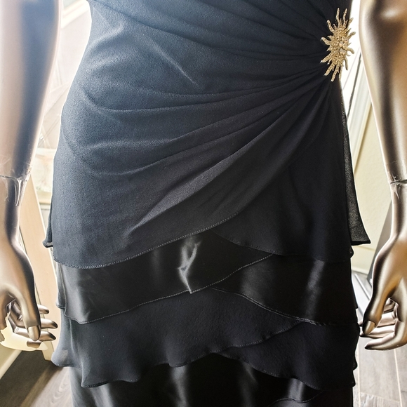 Emily in Paris Inspo: NWT Vintage Tadashi Shoji Silk Waterfall Dress - Picture 5 of 16